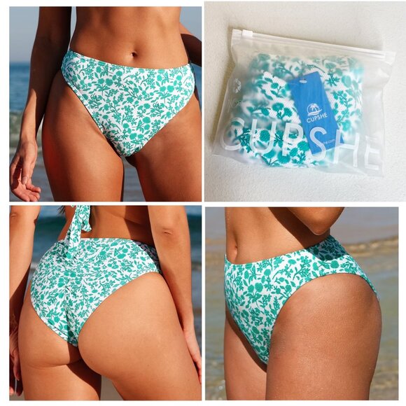 New Cupshe Innocent Flowers Bikini Bottom Size L - Picture 1 of 15